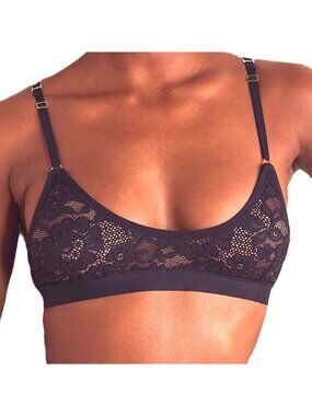Free People We Are HAH Guard Her Bra Garter Lace Bralette XS Noir Black #80209